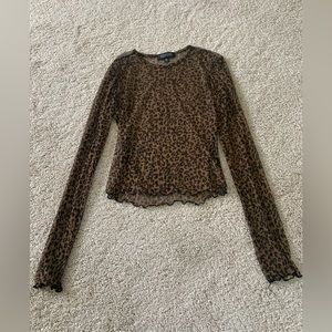 NWOT Leopard Print Mesh Shirt